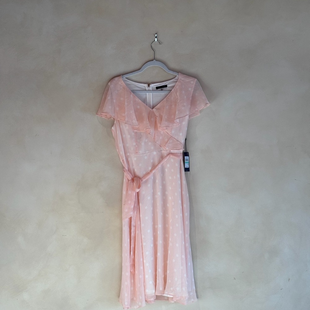 Tommy Hilfiger Light Pink Polka Dot Midi Dress